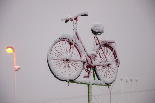 Havas kerékpár Harkányban - dísz