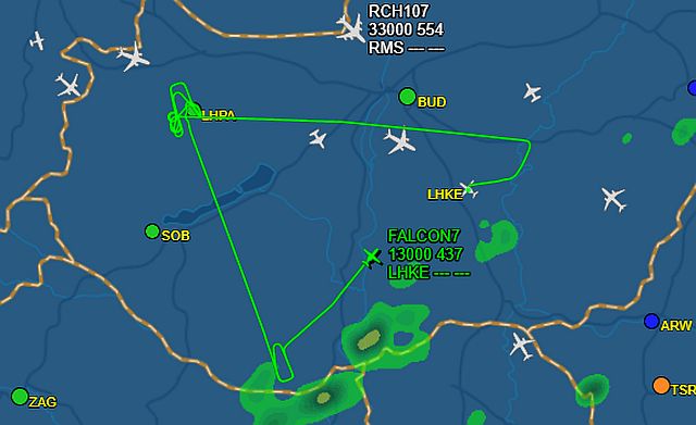 Falcon7 visszatér a kecskeméti légibázisra - radar