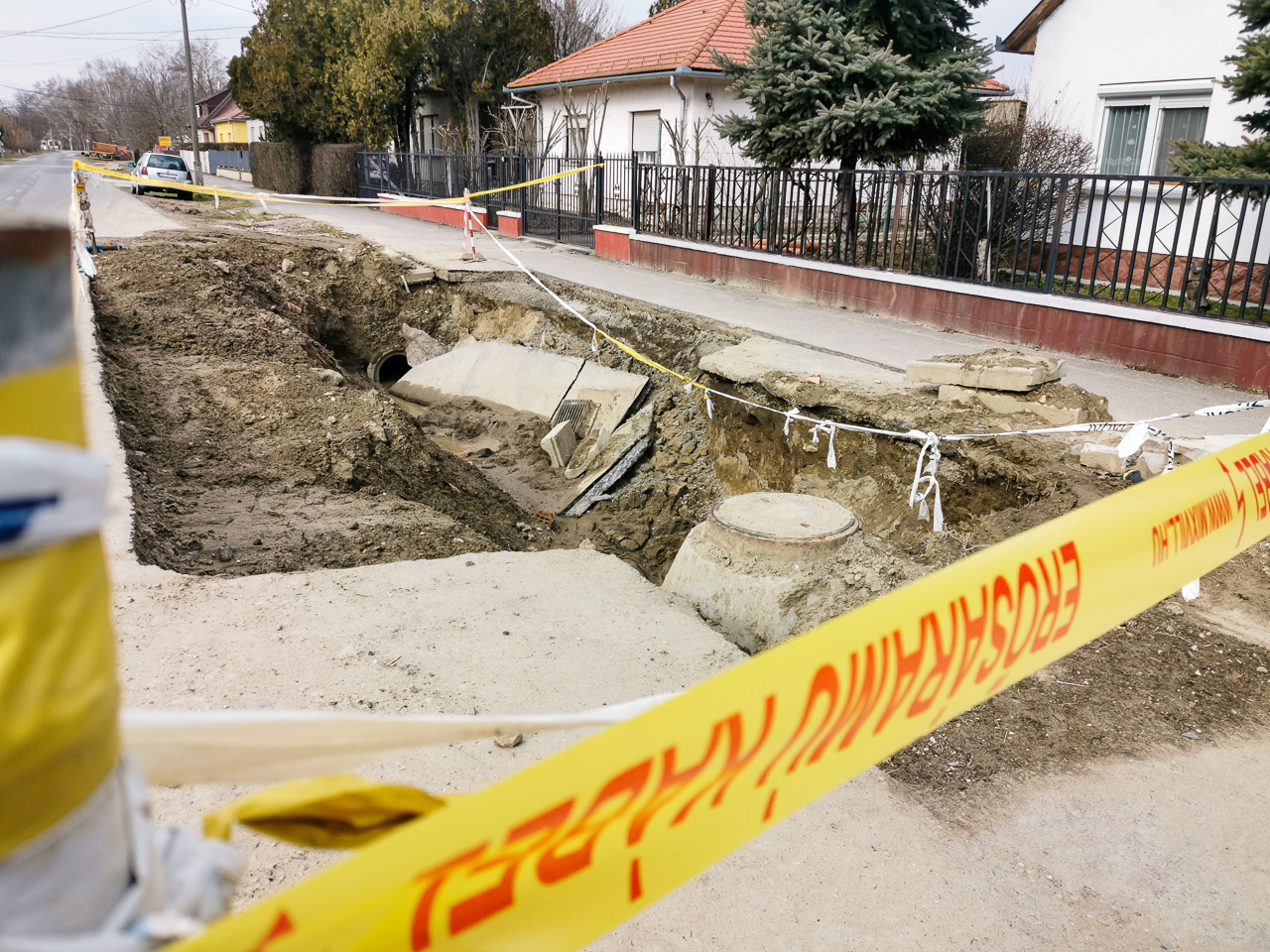 Útjavítás a Petőfi utcában Harkányban